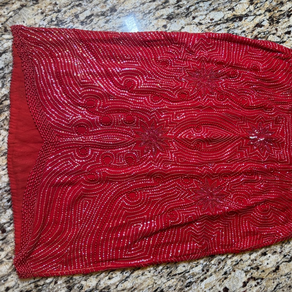 X2 Vibrant Red Silk Skirt